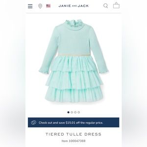NWOT Janie and Jack Tiered Tulle Dress size 6